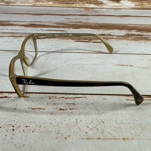 Ray-Ban Tortoise Rectangular Eyeglasses Frame Brown RB5255 Replacement Frames - Picture 2 of 5